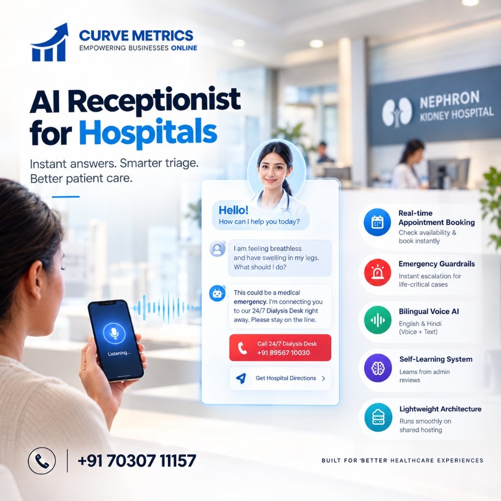 Nephron Kidney Hospital 24/7 Mobile Chatbot and Emergency Guardrail UI
