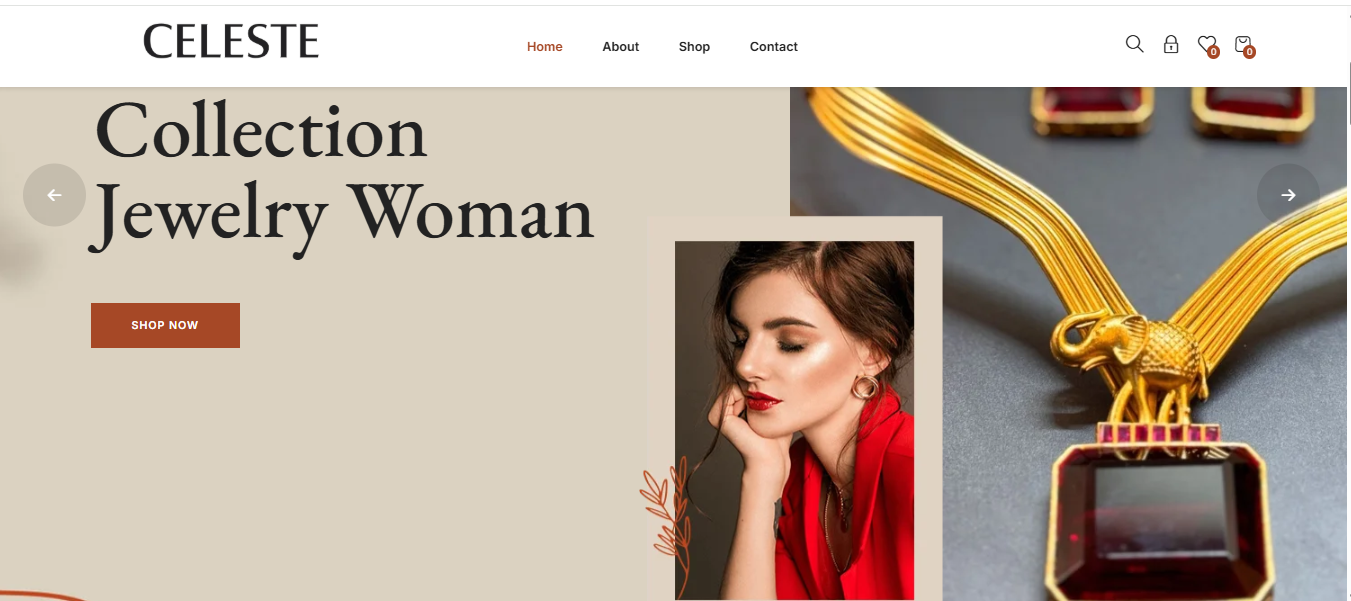 Celeste Bling jewelry ecommerce store