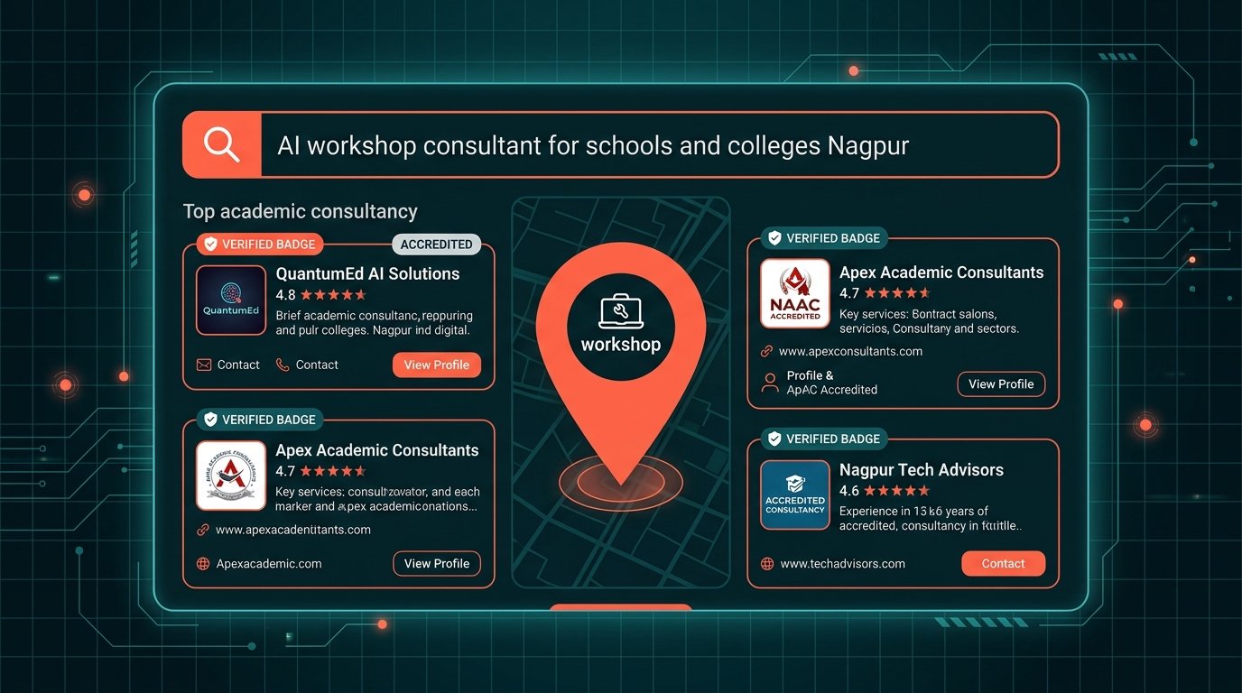 Local SEO rank graphic for AI workshop consultant in Nagpur.