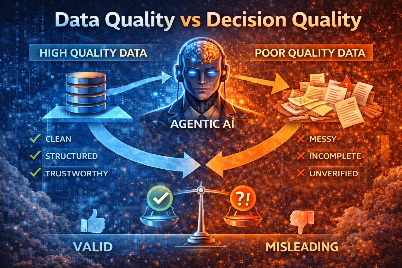 Impact of data quality on agentic AI decisions